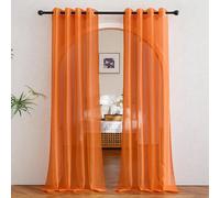 1 pièce Élégant rideau transparent orange en organza à poche boutonnière demi-transparent, décoration moderne pour la maison pour la chambre à coucher, le salon, la cuisine, la salle de bain, décorati