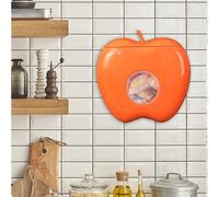 1 pièce En Forme De Pomme Film Étirable Boîte De Rangement Sans Forage Taille Unique,Boite de rangement + 1 paquet de 100 films plastiques,100 morceaux de film plastiquePolypropylène