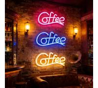 1 pièce Enseigne au néon LED "Café", décoration murale lumineuse. Lumières colorées pour bar à café, anniversaire, décoration de la maison, alimenté par batterie/USB, guirlandes lumineuses pour boutiq