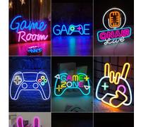 1 pièce Enseigne néon lumineux à suspendre, lampe de décoration LED. Convient pour la chambre d'homme, la salle de jeux, la grotte du gamer, la salle de jeux, en cadeau, décoration de pièce Pac(41*15c