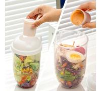 1 pièce Ensemble Boîte Bento pour adultes avec fourchette et pot d'assaisonnement, bouteille de salade, rangement et organisation des aliments, vinaigrette, conteneur pour fruits et légumes, gruau, la