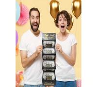 1 pièce Enveloppe cadeau d'argent pour anniversaire surprise, 6 fentes pour cartes - Design élégant noir et or, portefeuille unisexe pour les fêtes, souvenir unique pour toute célébration d'anniversai
