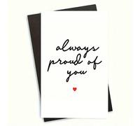 1 pièce Enveloppe noire, Carte "Je suis toujours fier de toi", Carte d'encouragement, Carte "Bien joué", Félicitations pour un ami, Impression haute qualité de taille 6.29 in X 4.33 in, comprend l'env