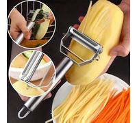 1 Pièce Éplucheur & Râpe & Trancheuse Multifonctionnelle En Acier Inoxydable Pour Fruits & Légumes, Convient Pour Pomme De Terre, Concombre, Carotte, Etc. Taille UniqueAcier inoxydable