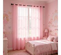 1 pièce et 2 pièces Rideaux transparents/Rideau à œillets/Plusieurs couleurs disponibles/Rideaux translucides/Rideaux transparents légers et aérés/Rideaux transparents fins universels pour toute la ma