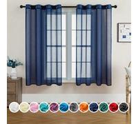 1 pièce et 2 pièces Rideaux transparents/Rideaux à œillets/Plusieurs couleurs disponibles/Rideaux translucides/Rideaux transparents légers et aérés filtrant la lumière/Rideaux transparents fins univer