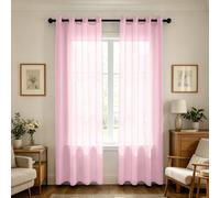 1 pièce et 2 pièces Rideaux transparents/Rideaux transparents de couleur unie minimaliste/Conception d'anneau de verrouillage supérieur/Rideaux de filtrage de la lumière de couleur unie/Filtrage de la