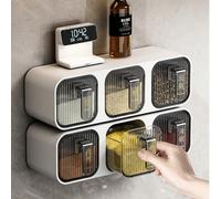 1 pièce Étagère à épices sans trou à fixer au mur, boîte de rangement d'épices à grille multi-couches pour la cuisine Grille blanche 2,Grille blanche 3,Grille grise 2,Grille grise 3,Grille blanche 6,B