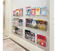 1 pièce Étagère à livres en acrylique, bibliothèque murale pour livres, magazines, sans perçage requis, étagère d'affichage murale pour couloir Adhésif spécial sans couture pour étagère X1PC,2 pièces,