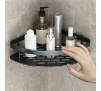 1 pièce Étagère d'angle, Étagère de rangement pour salle de bain et cuisine, Organisateur de salle de bain sans perçage, Étagère de rangement murale triangulaire pour salle de bain et cuisine Taille U
