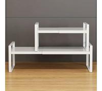 1 pièce Étagère de rangement multifonctions extensible, peut s'étendre jusqu'à 55 cm/22 po, rangement à plusieurs niveaux, étagère de placard de cuisine, rack métallique multifonctionnel pour les cass