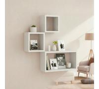 1 pièce Étagère murale, décoration murale d'arrière-plan TV pour salon, décoration de grille créative pour chambre à coucher bois