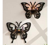 1 pièce Étagère murale décorative en forme de papillon, style bohème. Étagère murale de rangement créative. Décoration murale de style gothique rétro. Décoration murale suspendue gain de place. Convie