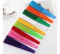 1 pièce Éventail pliable en fibre de bambou de style bohème, à main, accessoire de danse, sans électricité nécessaire, convient pour les mariages hawaïens et les fêtes de festival noir,rose,vert,Blanc