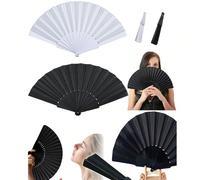 1 pièce Éventail pliant minimaliste de couleur unie - Éventail à main chinois pour dames, baleines en plastique, convient pour les fêtes, les cadeaux de mariage, la décoration d'intérieur, les perform