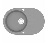 （1 pièce） Évier de cuisine en granit Bac unique Ovale Gris,19.47 kg - Éviers & Plonge hfw675342