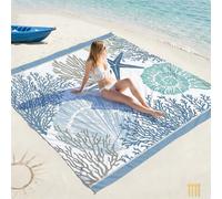 1 pièce Extra Large Couverture de plage en forme d'étoile de mer en corail, séchage rapide, convenant pour 1 à 3 adultes - Tissu en polyester léger et durable - Parfait pour les voyages, le camping, l