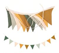 1 pièce Fanion triangulaire de fête, en tissu de polyester, réutilisable, guirlande de fanions triangulaires multicolores, convient pour diverses décorations bohèmes d'intérieur/extérieur, fournitures