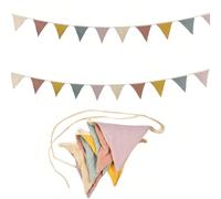 1 pièce Fanion triangulaire de fête, fabriqué en tissu de polyester, réutilisable, guirlande de fanions triangulaires multicolores, convient pour diverses décorations bohèmes d'intérieur/extérieur, fo