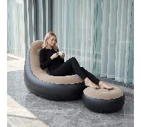 1 pièce Fauteuil gonflable avec repose-pieds, en matériau PVC, ensemble de canapé gonflable avec repose-pieds, chaise d'extérieur portable et confortable avec repose-pieds, chaise d'intérieur de loisi