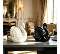 1 pièce Figurine de couple de cygnes nordiques, ornement de décoration de cygne pour salon de la maison, figurine décorative pour jardin et cour 1 pièce - Cygne noir,1 pièce - Cygne blanc,2 pièces - C