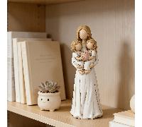 1 pièce Figurine en résine de mère tenant deux bébés, décoration d'amour maternel chaleureux, convient pour le salon, la bibliothèque, le buffet de salle à manger, cadeau pour la fête des mères/Thanks