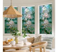 1 pièce Film de fenêtre en verre à motif floral coloré, offre de l'intimité, amovible sans colle nécessaire, convient pour porte d'entrée, cuisine, chambre à coucher, fenêtres de bureau, sticker décor