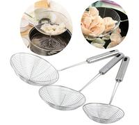 1 pièce Filtre de friture à long manche Passoire en acier inoxydable Passoire à frites à la française Passoire de cuisine Passoire à frire Louche Tamis à aliments L,M,S,Longueur 31 cm Largeur 11 cm,Lo
