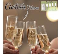 1 pièce Flûte à champagne personnalisée, nom personnalisable avec boîte en papier premium, verre à vin de mariage gravé, cadeau pour demoiselle d'honneur, anniversaire de mariage, cadeau pour couples 