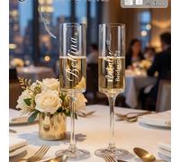 1 pièce Flûte à champagne personnalisée, nom personnalisable avec boîte et rembourrage en mousse, verre à champagne gravé, verre à vin de mariage, cadeau de demoiselle d'honneur, anniversaire de maria