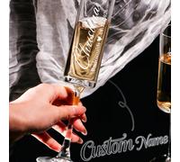 1 pièce Flûte à champagne personnalisée - Verre durable, nom personnalisable avec boîte en papier, verre à vin de mariage gravé, cadeau de demoiselle d'honneur, anniversaire de mariage, cadeau romanti