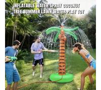 1 pièce Fontaine d'eau en forme de cocotier de 61 pouces - Arroseur de pelouse extérieur , Accessoire d'eau pour jardin, piscine et extérieur - Décoration de fête hawaïenne en forme de cocotier, arros