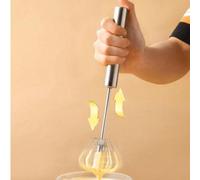 1 pièce Fouet manuel facile en acier inoxydable, semi-automatique à appuyer et tourner pour la cuisine à la maison, convient pour les œufs, le lait, le mélange de pâte L,M,S,Lingettes aux fruits (1 pa