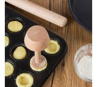 1 pièce Gadgets de cuisine poussoir à tarte aux œufs en bois double face tamper poussoir à pâtisserie moule à tarte aux œufs en bois pour moule à tarte aux œufs cuisson gâteau outil de cuisine Taille 