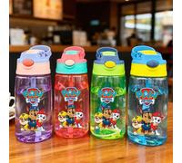 1 pièce Gobelet à eau de fête Paw Patrol 550ml/18oz Bouteille d'eau grande capacité avec paille Poignée portable Gobelet à eau étanche Convient pour fête d'anniversaire Fête de Thanksgiving Fête d'Hal