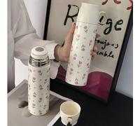 1 pièce Gourde isotherme série Tulipe rose 500 ml/16,91 oz, bouteille d'eau en acier inoxydable à double paroi isolée avec couvercle à boire, tasse de voyage réutilisable pour l'extérieur, la salle de