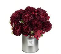 1 pièce Grand bouquet de fleurs de pivoines artificielles, matériel de décoration de couronne de mariage, bouquet de mariée, corsage de poignet, boutonnière, accessoire de coiffure, décoration de voit