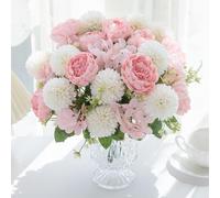 1 pièce Grand bouquet de fleurs de pivoines artificielles, matériel de décoration de couronne de mariage, bouquet de mariée, corsage de poignet, boutonnière, accessoire de coiffure, décoration de voit