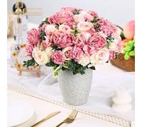 1 pièce Grand bouquet de fleurs en soie artificielles de pivoine, matériel de décoration de couronne de mariage, bouquet de mariée, corsage de poignet, boutonnière, coiffe, décoration de voiture de ma