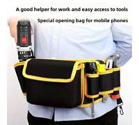 1 pièce Grand sac à outils avec ceinture réglable, design épais avec support lombaire, convient aux électriciens, charpentiers, entrepreneurs. Rangement d'outils portable mains libres pour le chantier