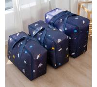 1 pièce Grand sac de rangement pour vêtements en Oxford, sac de rangement pour literie de grande capacité motif espace, sac fourre-tout léger avec fermeture éclair, organisateur de courtepointes, déco