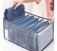 1 pièce Grand séparateur de garde-robe 7 boîtes de rangement de cabinet lavable Boîte de rangement pliable pour sous-vêtements Organisateur de chambre à coucher, Blanc T-shirt femme, Pantalon noir fem
