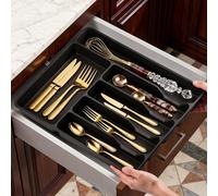 1 pièce Grand support de cuillère de cuisine, Étagère de rangement d'ustensiles de cuisine, Boîte de rangement de couverts pour tiroir, Support de couverts et baguettes de cuisine dans le placard, Ran