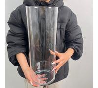 1 pièce Grand vase cylindrique en acrylique, 15 cm/5,9" de diamètre, grand vase rectangulaire transparent, incassable, vase à fleurs décoratif, centre de table de mariage, décoration de maison et de j
