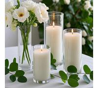 1 pièce Grand vase en verre transparent, pot de fleurs, bocal à poissons, support de bougie décoratif, convient pour le salon, la chambre à coucher 6,5*15CM,6,5*20CM,8,5*20CM,8,5*15CMVerre