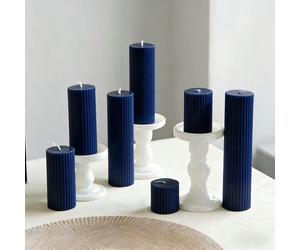 1 pièce Grande bougie pilier cylindrique côtelée, diamètre 1,97 pouces, hauteur 1,97 pouces-7,87 pouces, bougie parfumée en cire de soja faite à la main, sans fumée, décoration de maison et de chambre