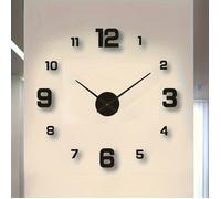 1 pièce Grande horloge murale d'extérieur, horloge murale adhésive DIY, installation facile sans endommager les murs, horloge murale décorative 3D, style campagnard pour l'intérieur et l'extérieur, co