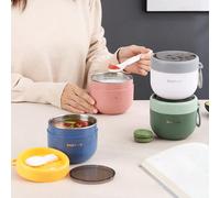 1 pièce Grande tasse petit-déjeuner en acier inoxydable/plastique, tasse à avoine, tasse à lait, convient pour la bouillie, les céréales, la salade, les smoothies, le yaourt. Tasse de petit-déjeuner r