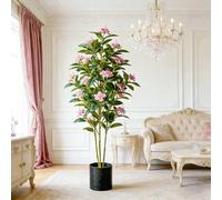 1 pièce Gros arbre artificiel de ficus de 80 à 120 cm avec feuilles de palmier tropicales, branches de faux ficus en plastique sans pot, convient pour la maison, le jardin, les fêtes, la décoration de