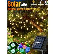 1 pièce Guirlande lumineuse à boule de cristal solaire 20/50/100 LED -8 modes d'éclairage, IP65 étanche, guirlande lumineuse de jardin solaire, 16.4/22.97/39.37FT, convient pour la cour, le jardin, le